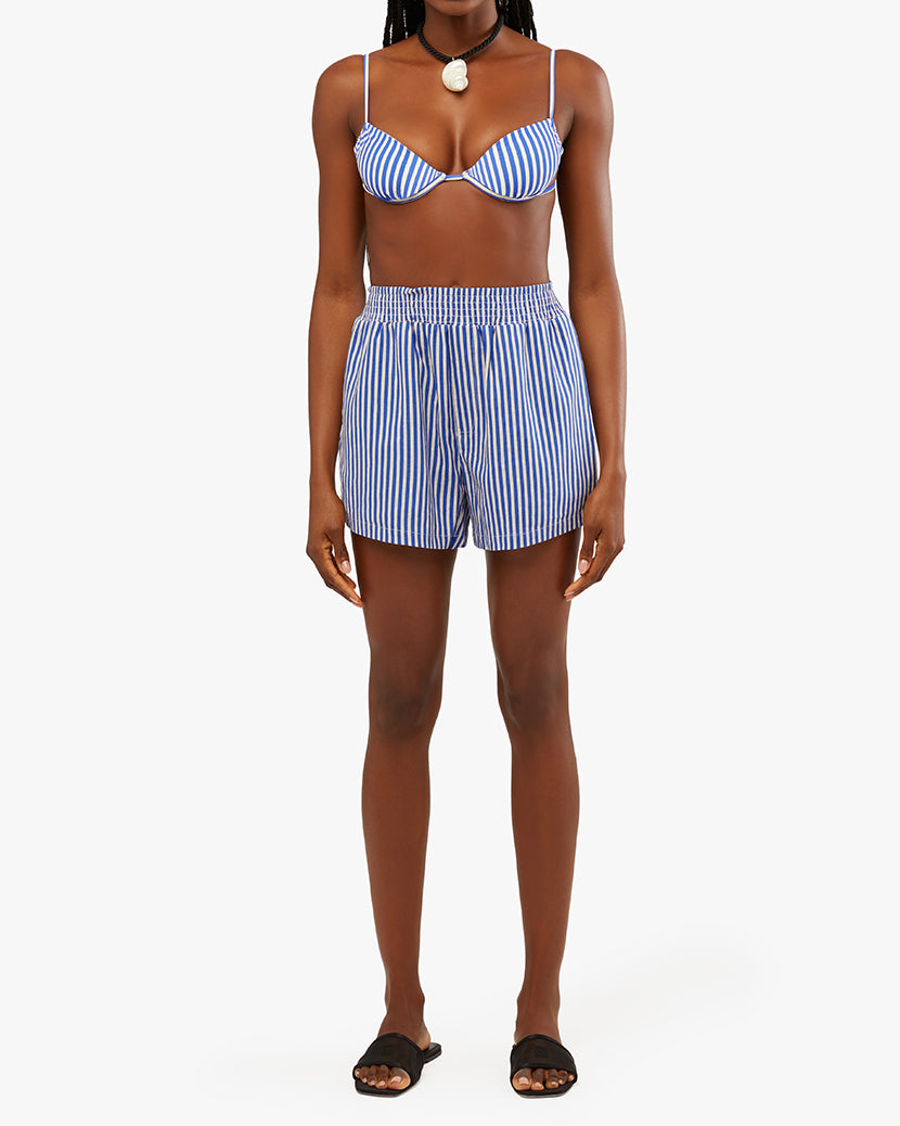 Ruched Underwire Stripes Bikini Top