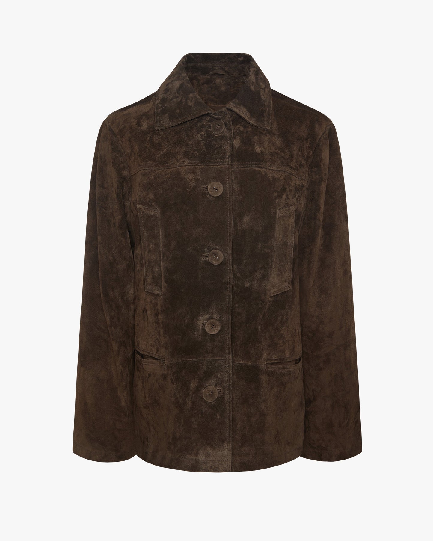 Premium Suede Button Front Jacket
