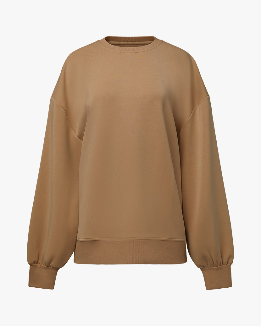 Balloon Sleeve Crew Neck Sweater