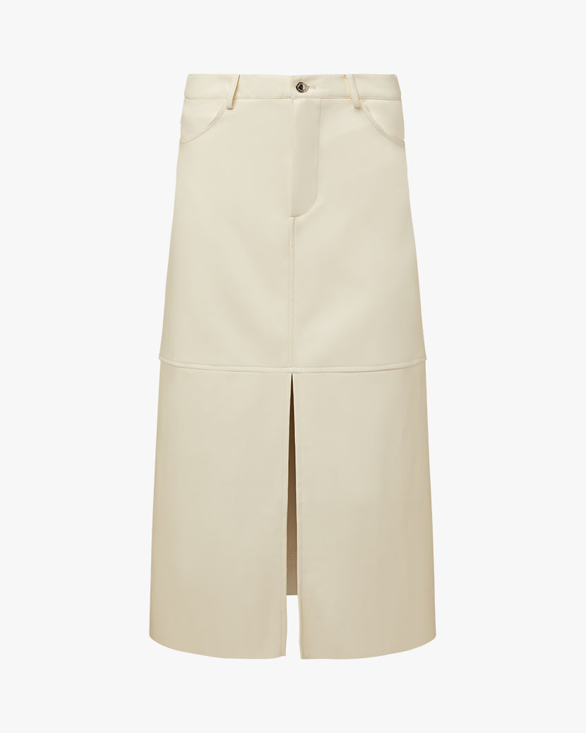 Vegan Leather Midi Skirt