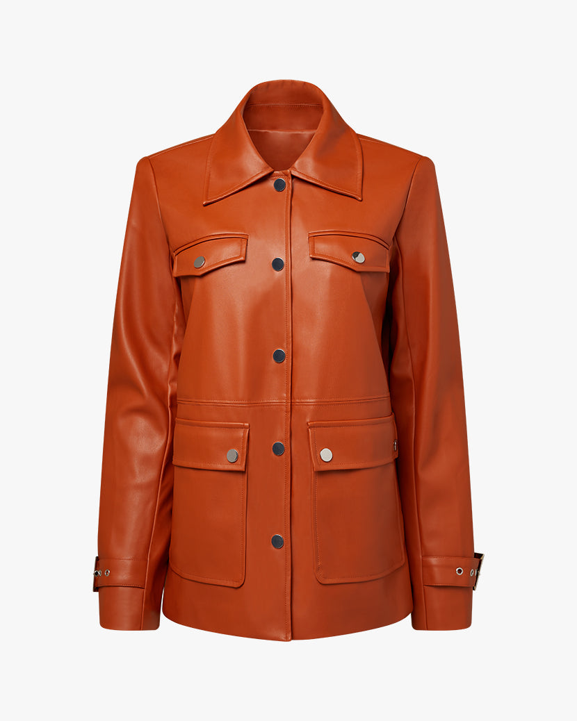 Vegan Leather Western Jacket