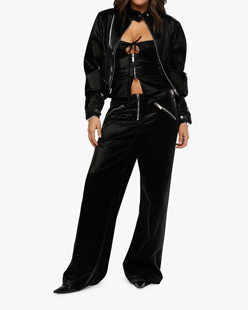 Cropped Moto Jacket