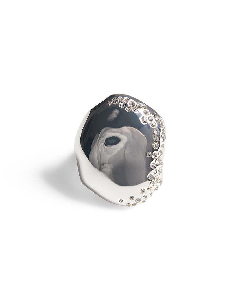 Hammered Crystal Ring