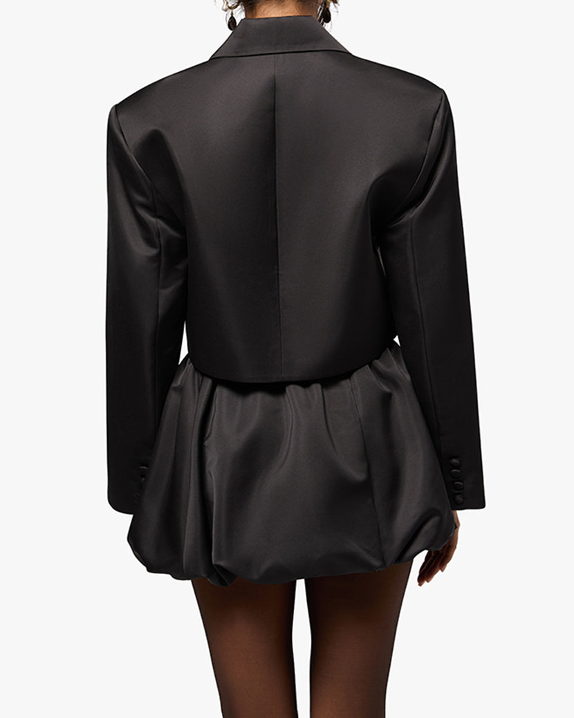 Cropped Satin Blazer
