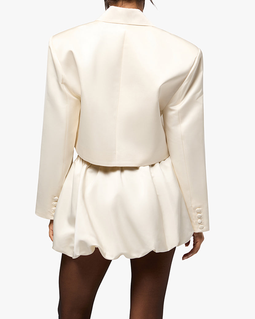 Cropped Satin Blazer