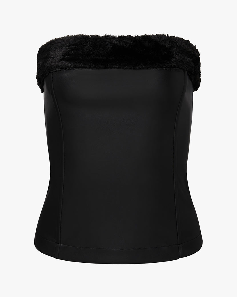 Faux Fur Corset Top