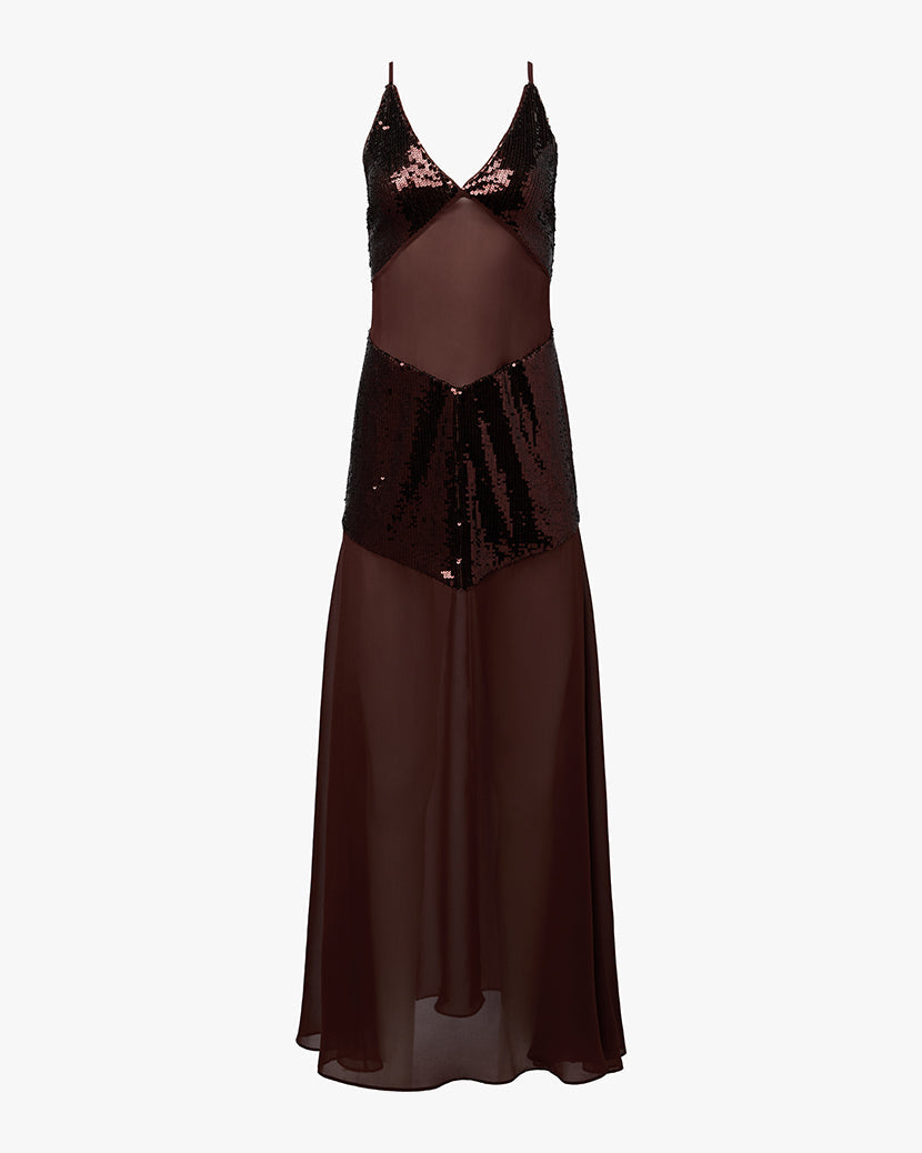 Sheer Panel Maxi Dress