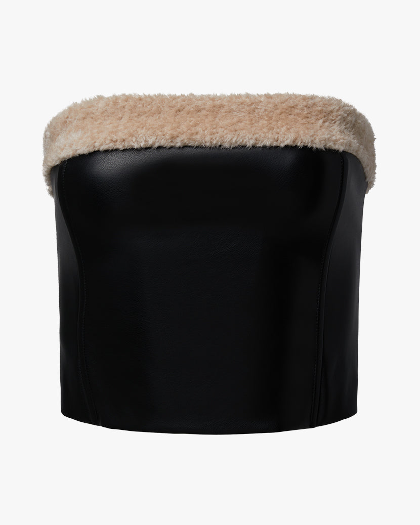 Faux Fur Corset Top