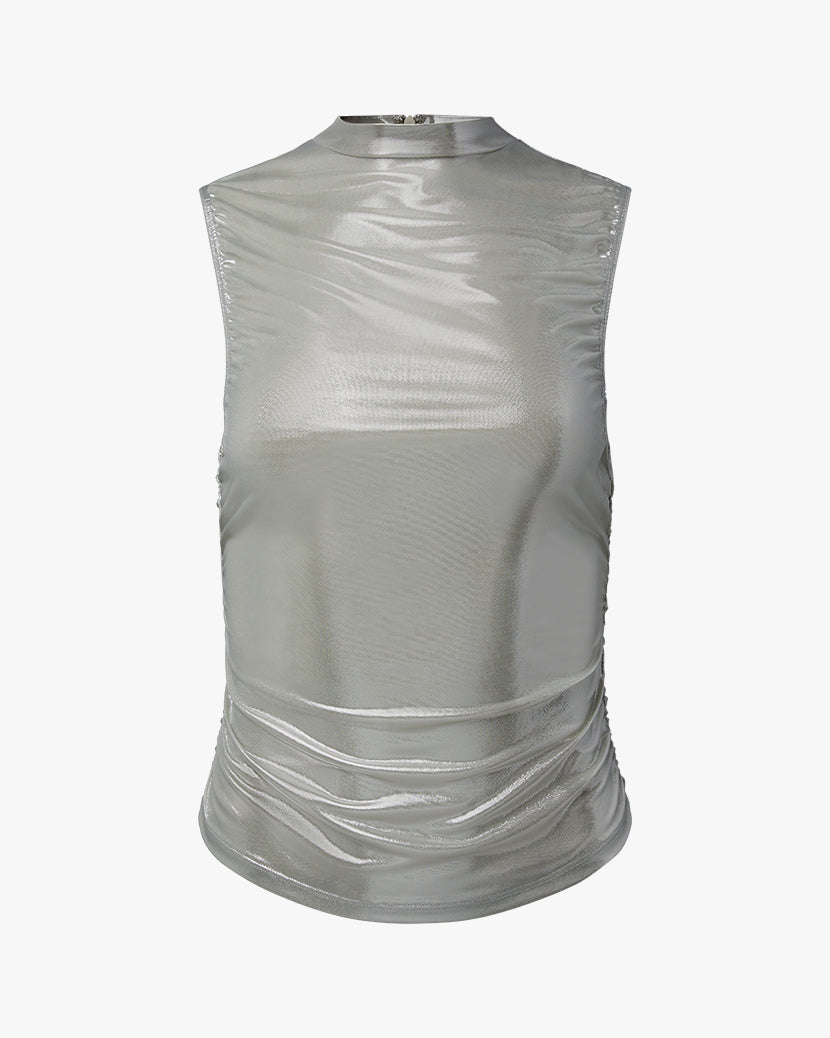 Ruched Turtleneck Top