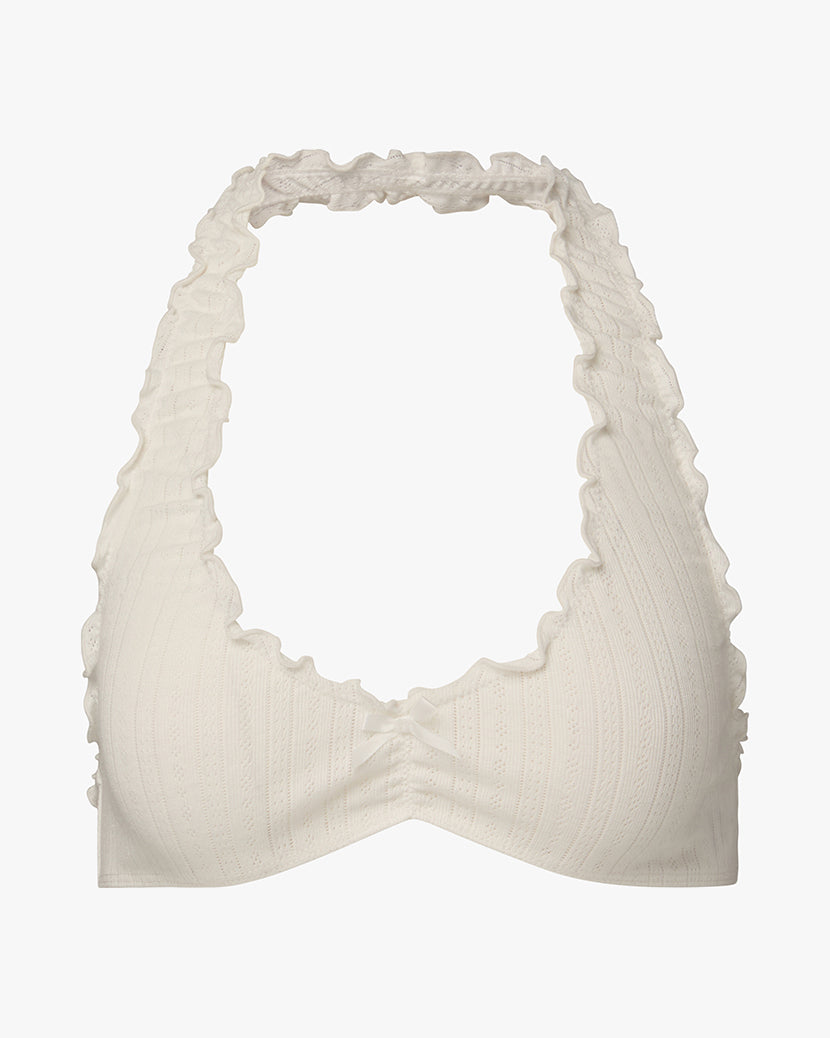 Ruffle Halter Bra