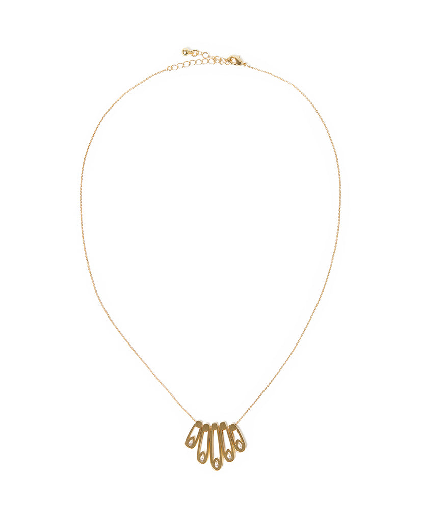 Paper Clip Crystal Necklace On Chain