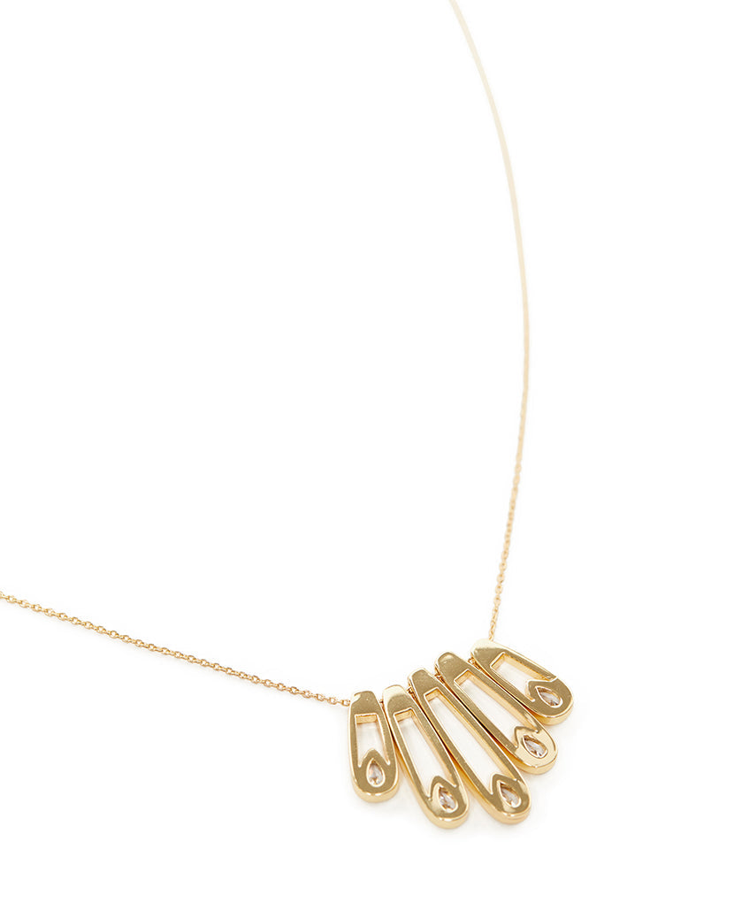 Paper Clip Crystal Necklace On Chain