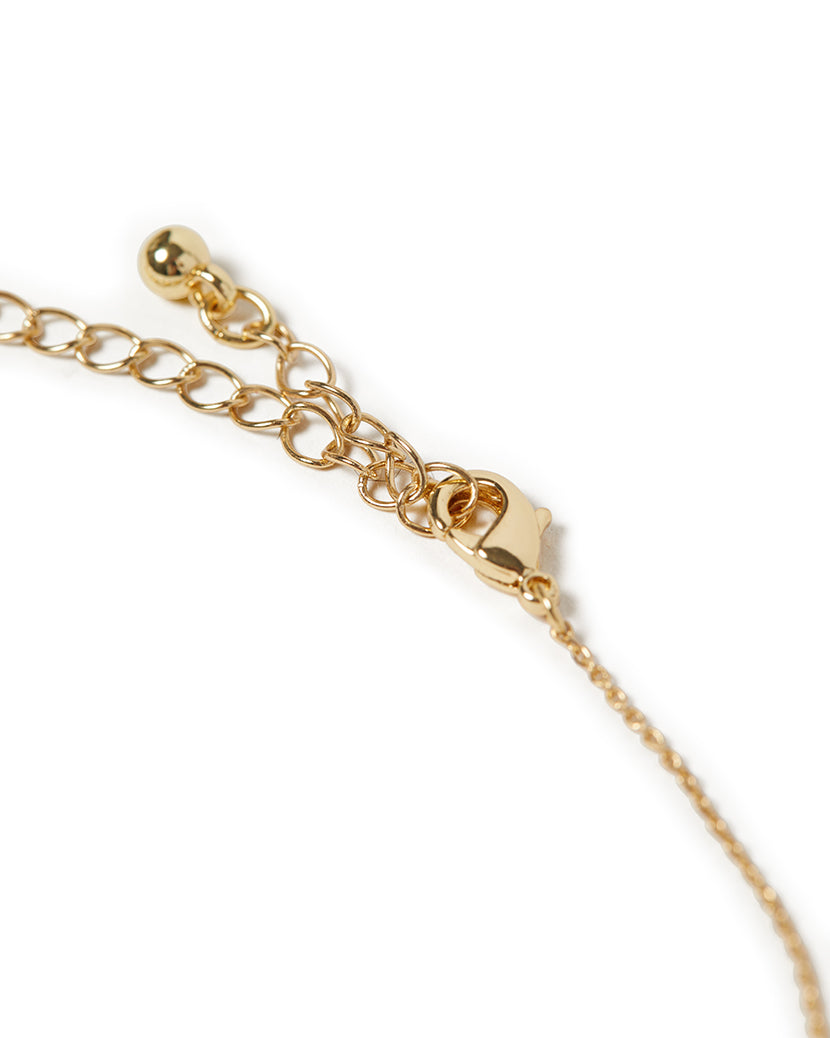 Paper Clip Crystal Necklace On Chain
