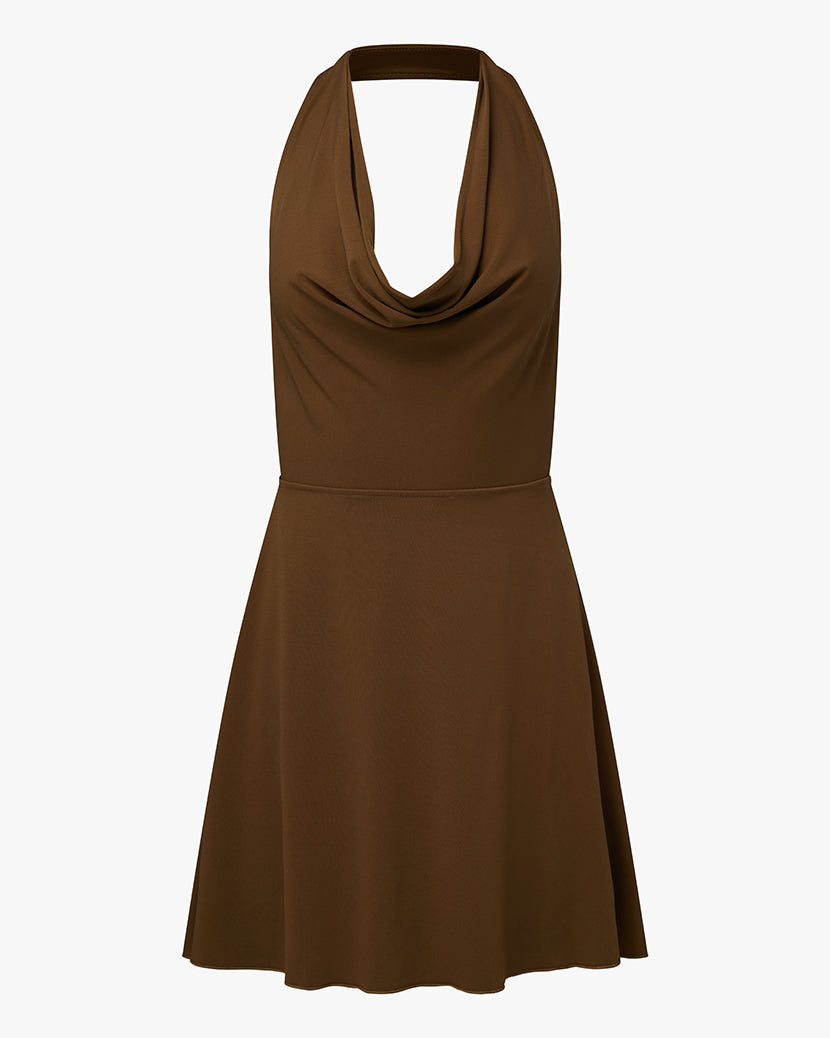 Halter Cowl Mini Dress
