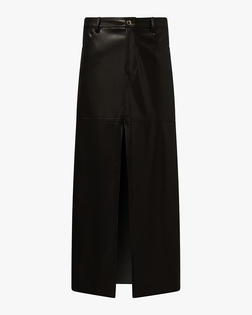Vegan Leather Maxi Skirt