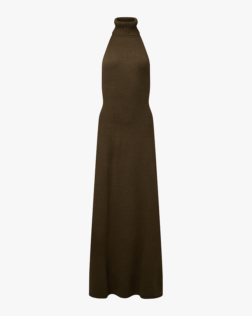Open Back Halter Maxi Dress