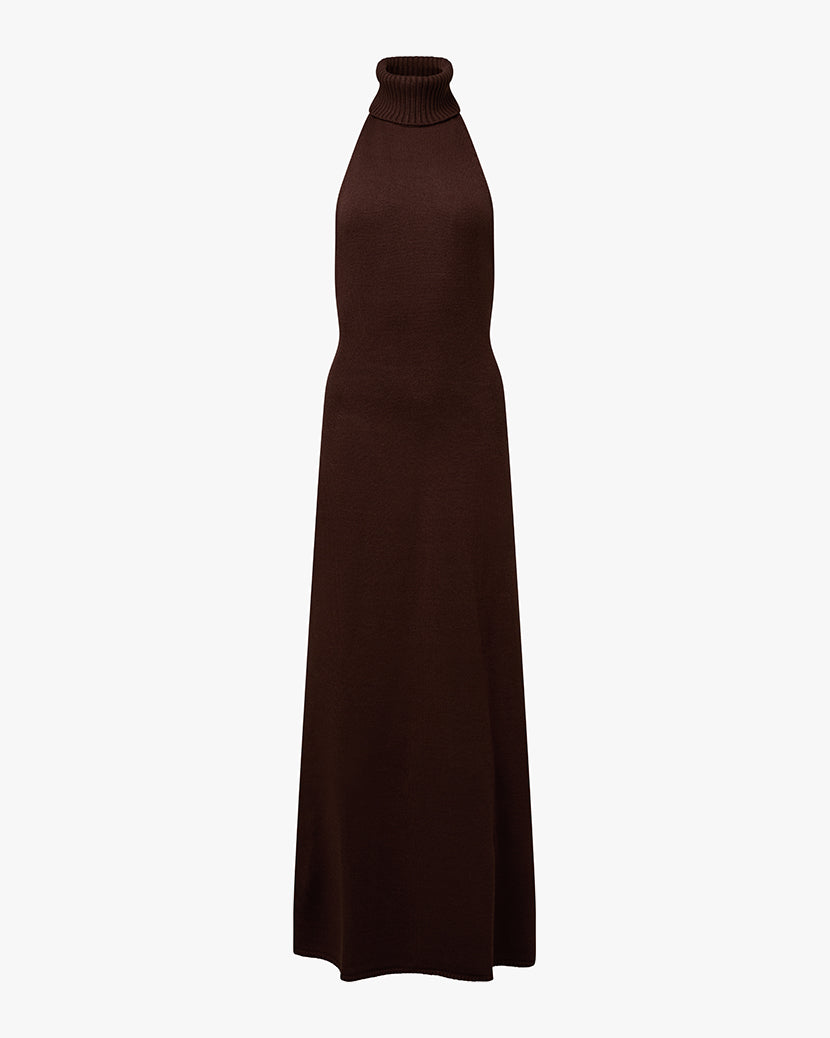 Open Back Halter Maxi Dress