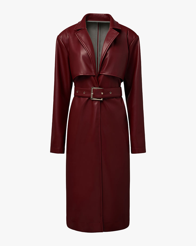 Vegan Leather Trench Coat