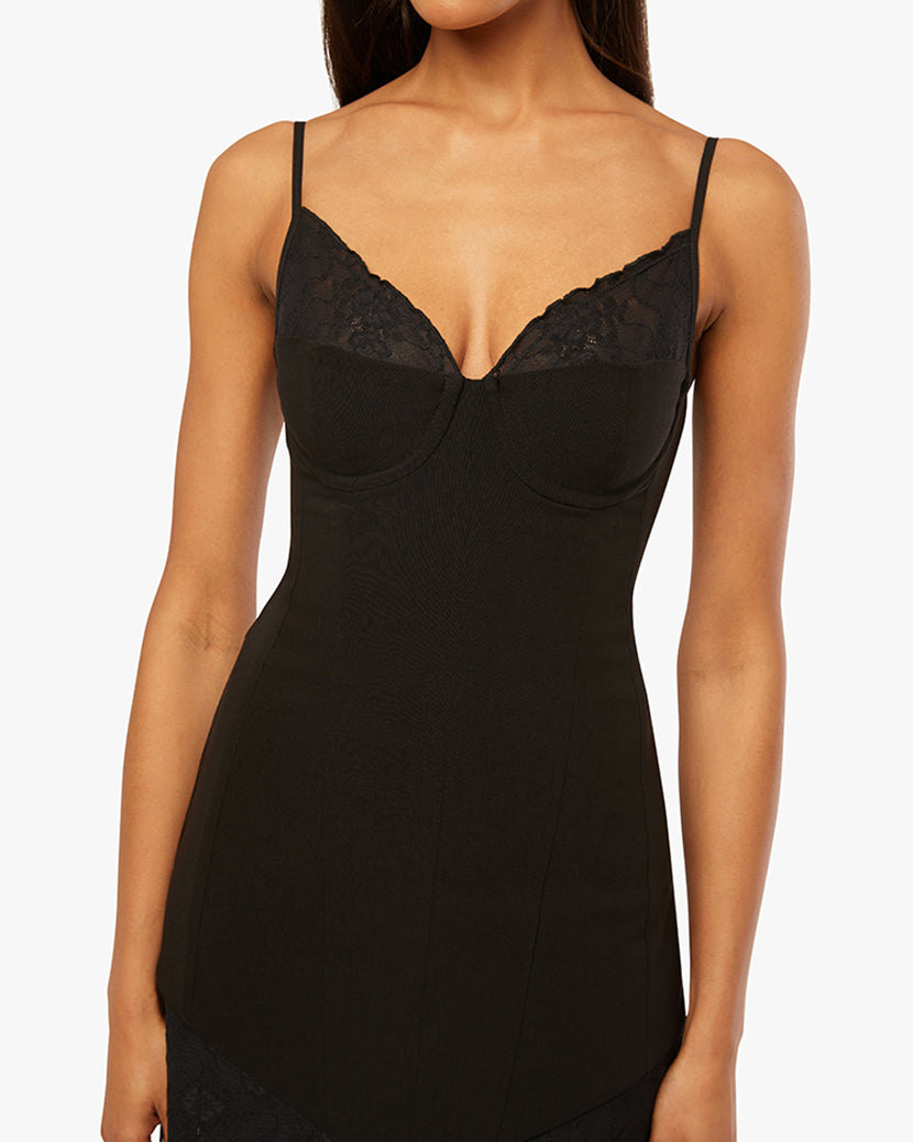 Lace Peplum Corset Mini Dress