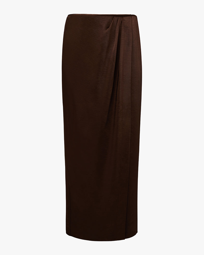 Draped Front Midi Skirt