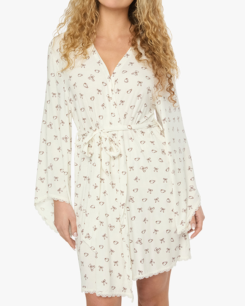 Lace Trim Robe