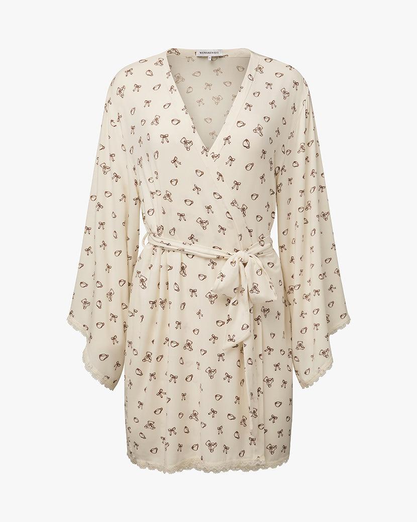 Lace Trim Robe