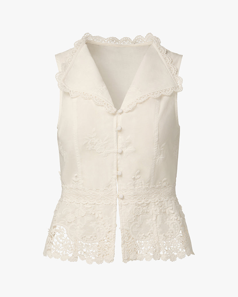 Lace Button Up Top