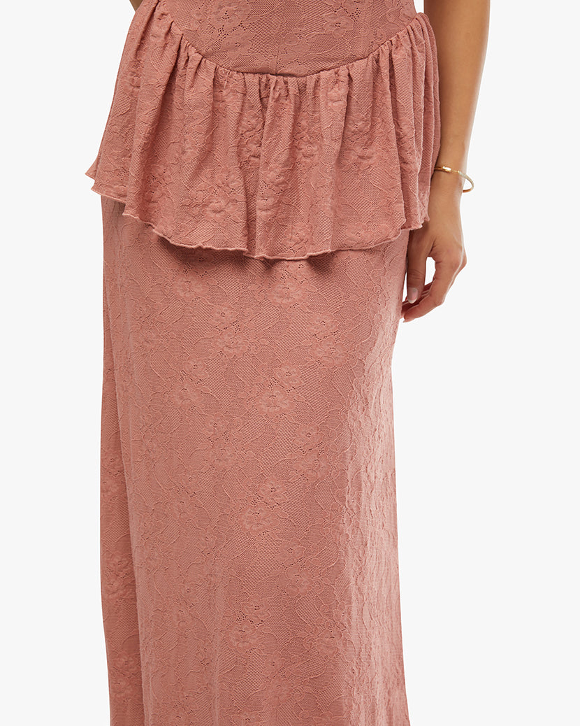 Strapless Corset Peplum Maxi Dress