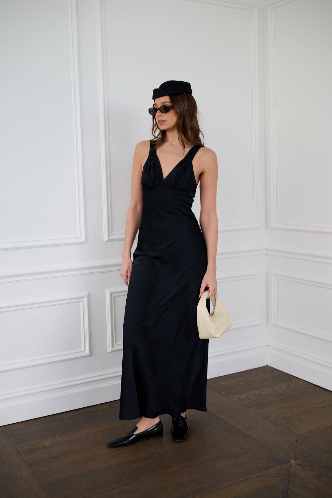 Ruched Cup Slip Maxi Dress