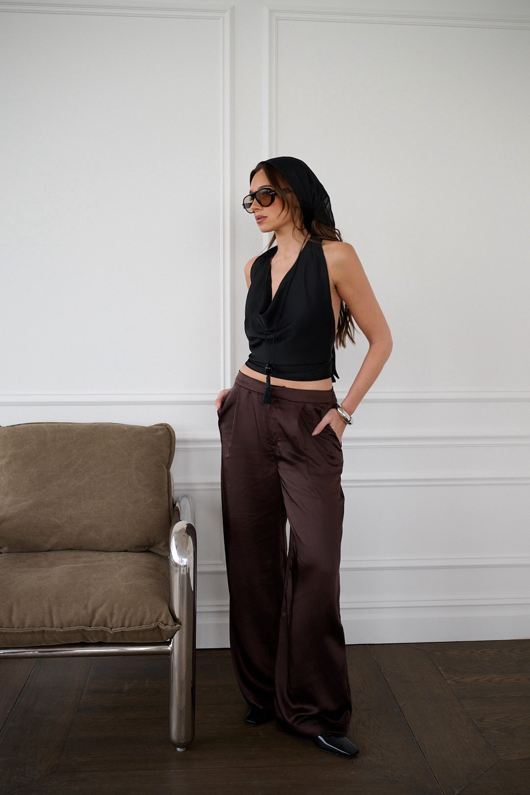 Halter Cowl Neck Top