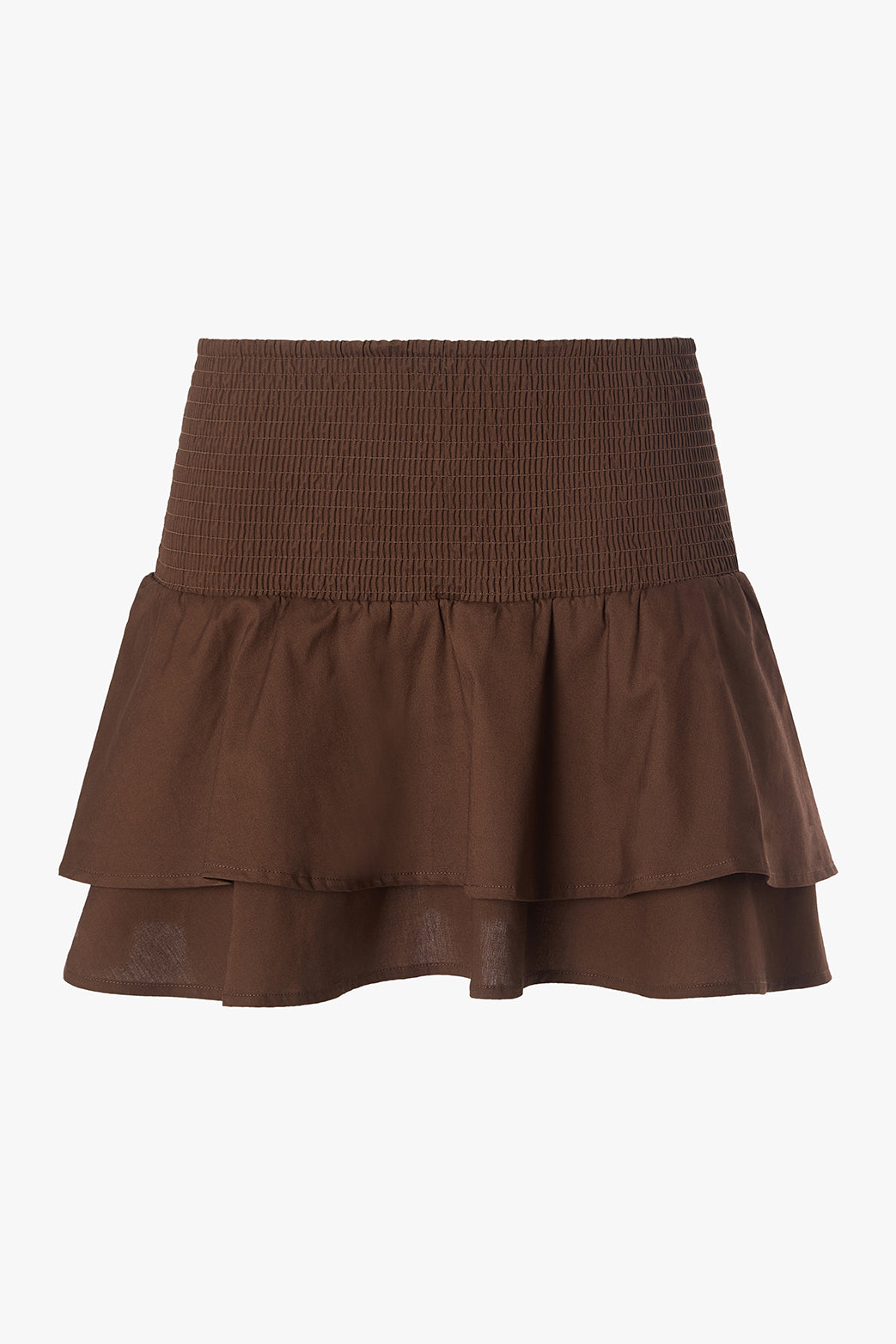 Smocked Ruffle Mini Skirt