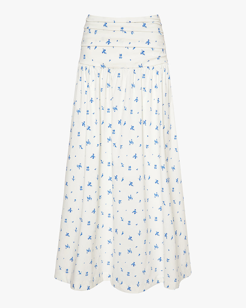 Ruched Waist Midi Skirt