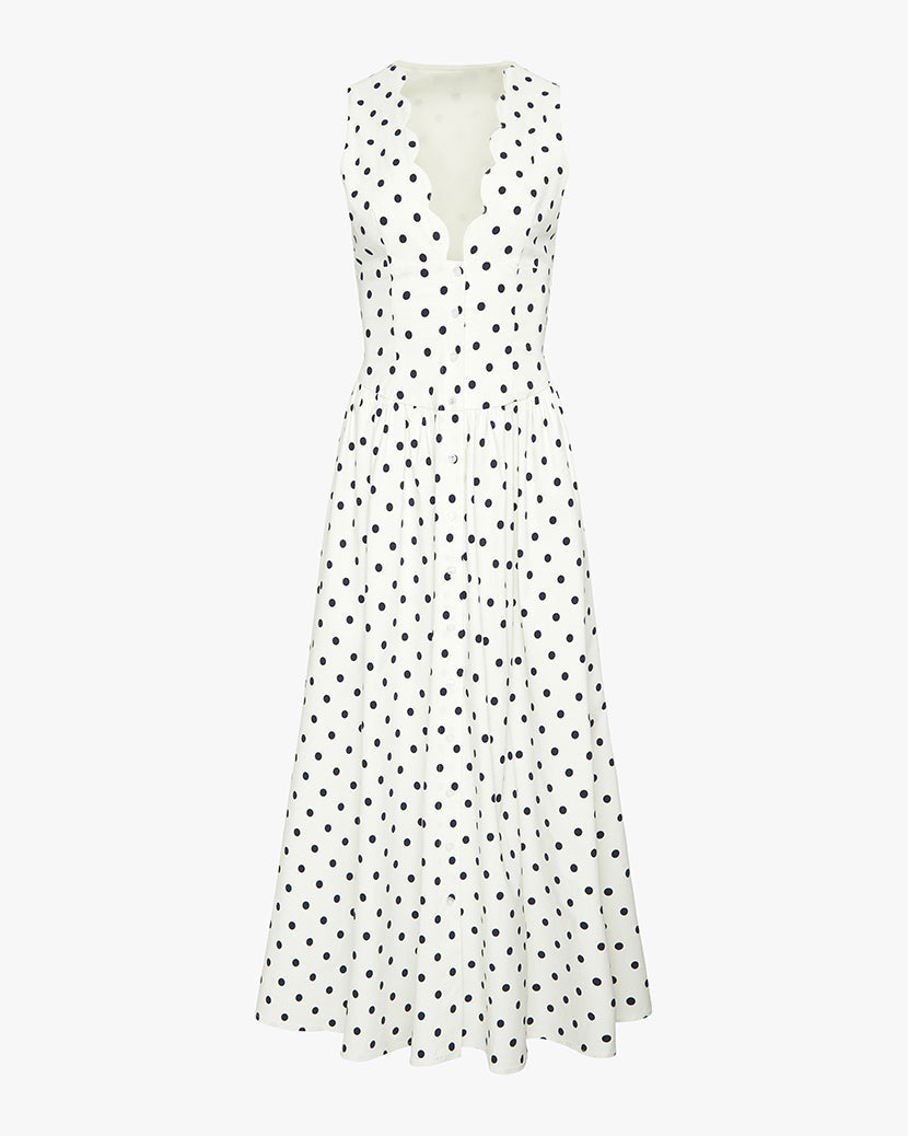 Button Front Scallop Dress