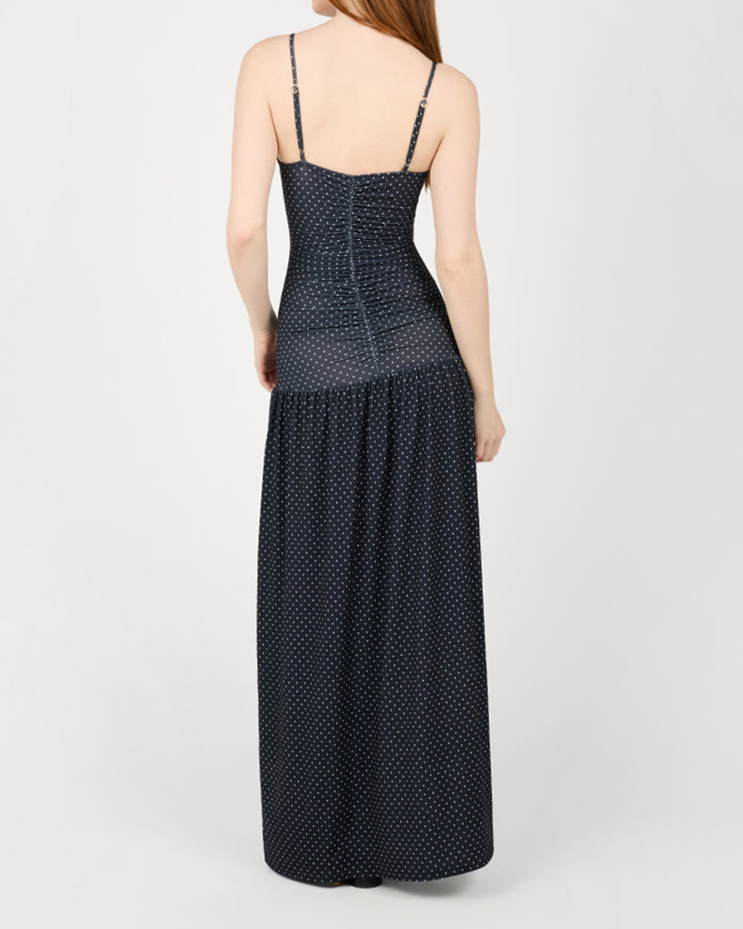 Ruched Front Scoop Maxi Dress