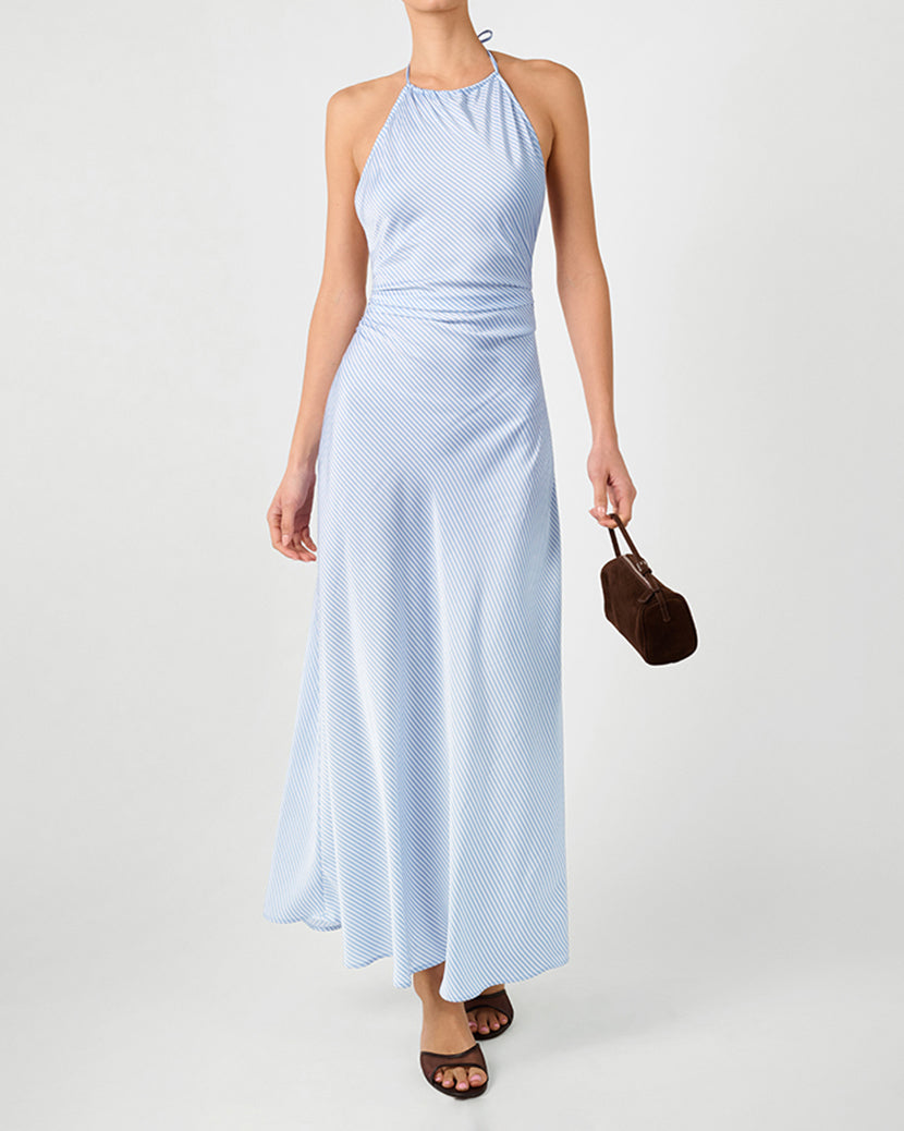 Halter Tie Neck Maxi Dress