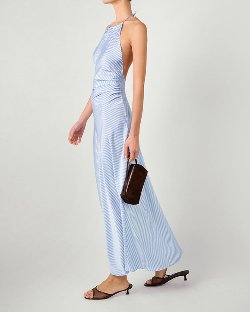 Halter Tie Neck Maxi Dress