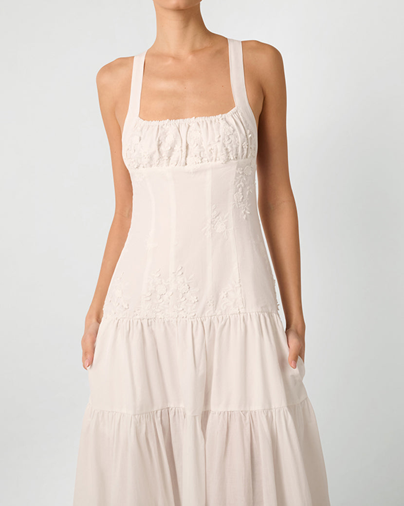 Ruched Cup Peplum Midi Dress