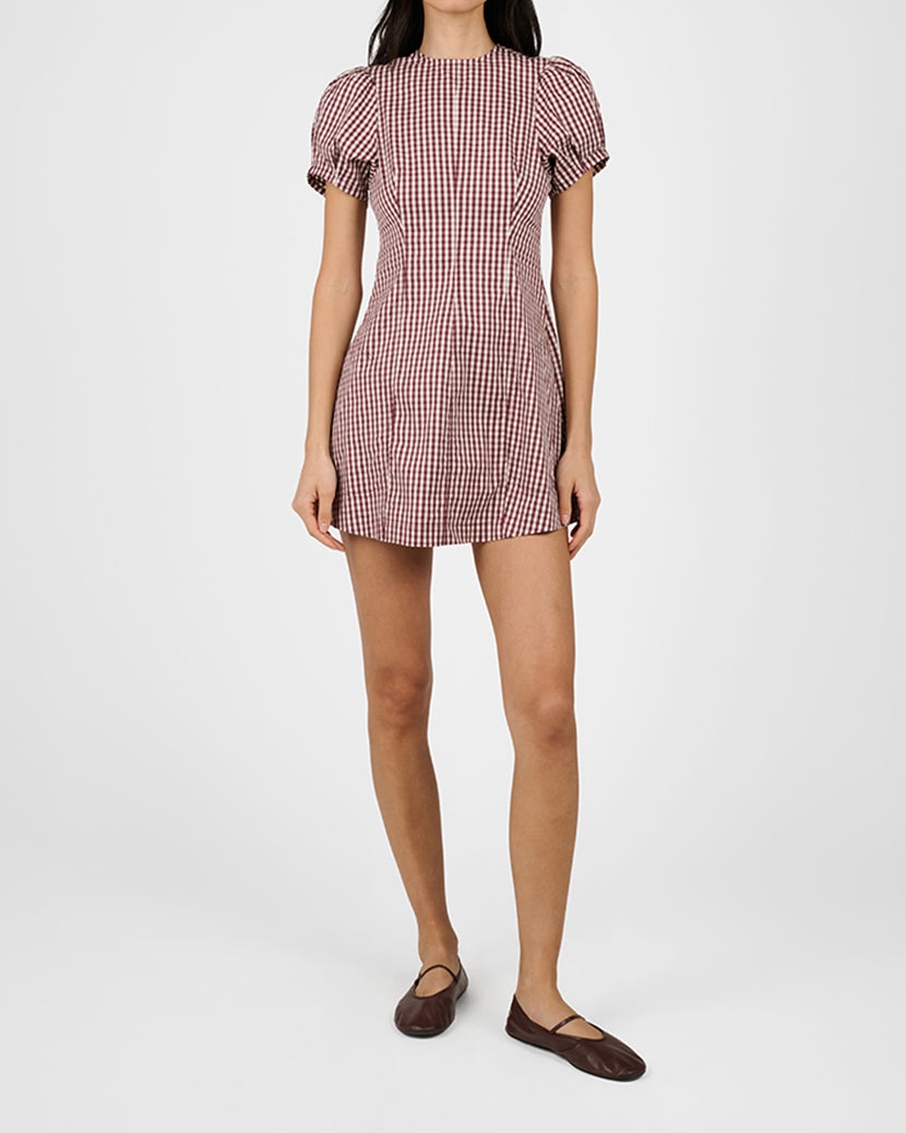 Puff Sleeve Peplum Mini Dress