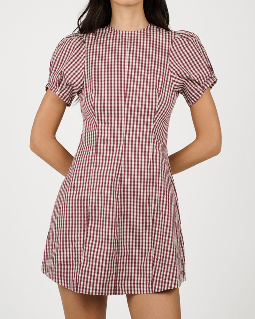 Puff Sleeve Peplum Mini Dress