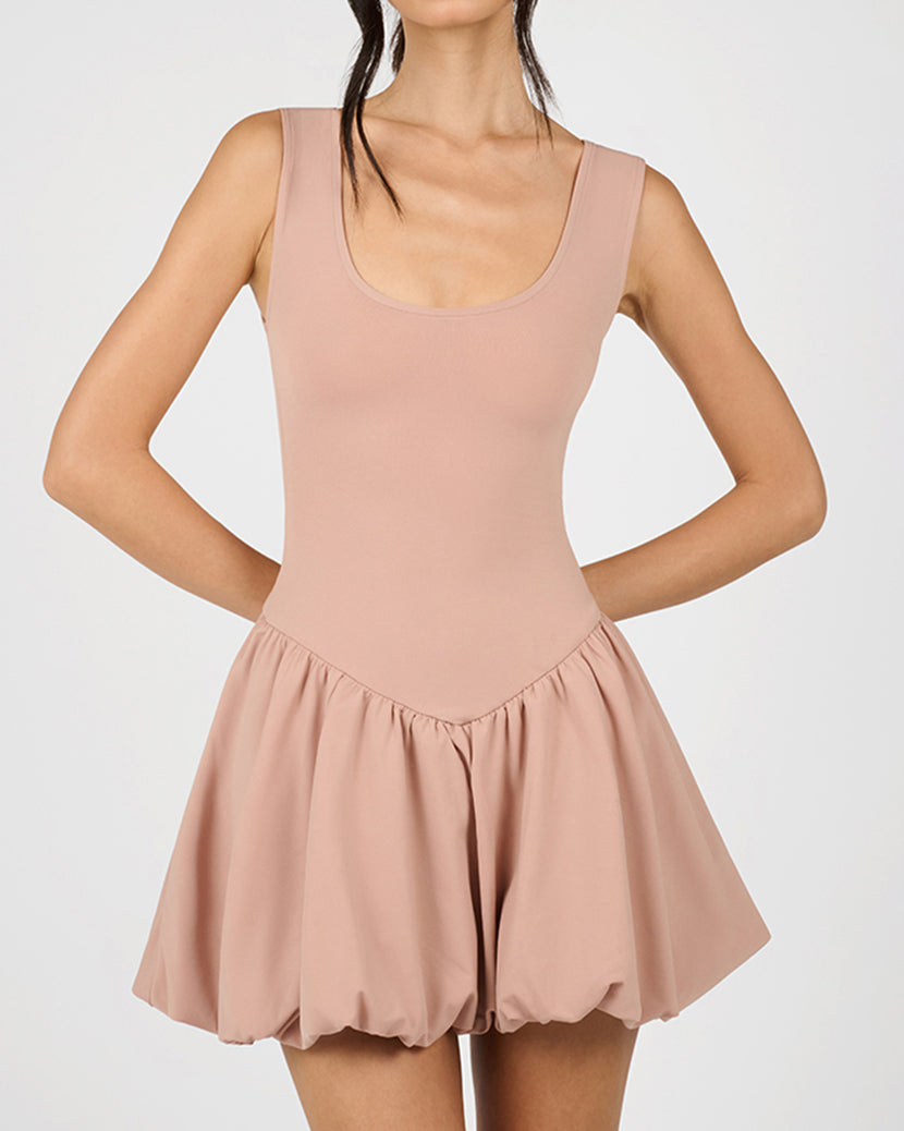 Deep V Waist Bubble Dress