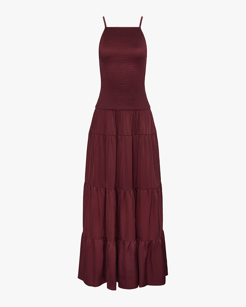 Smocked Drop Waist Maxi Dress