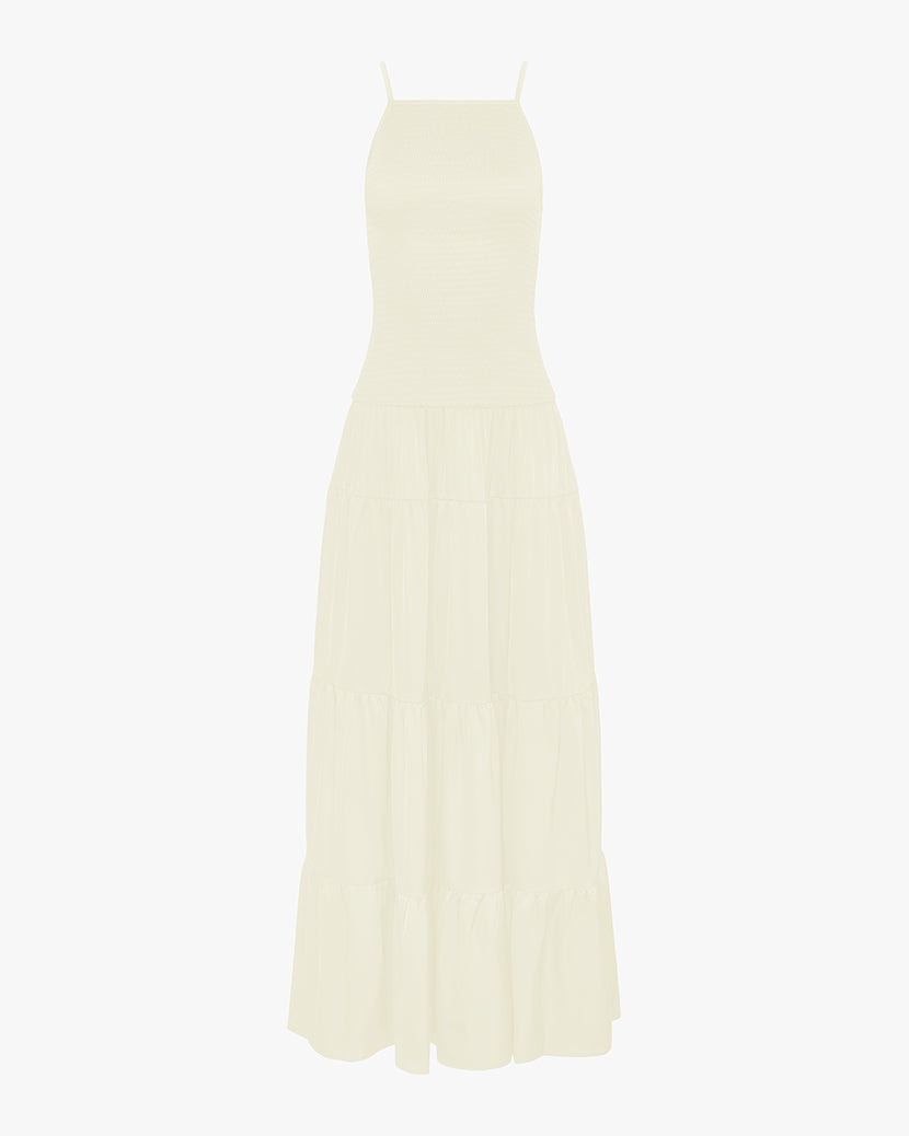 Smocked Drop Waist Maxi Dress