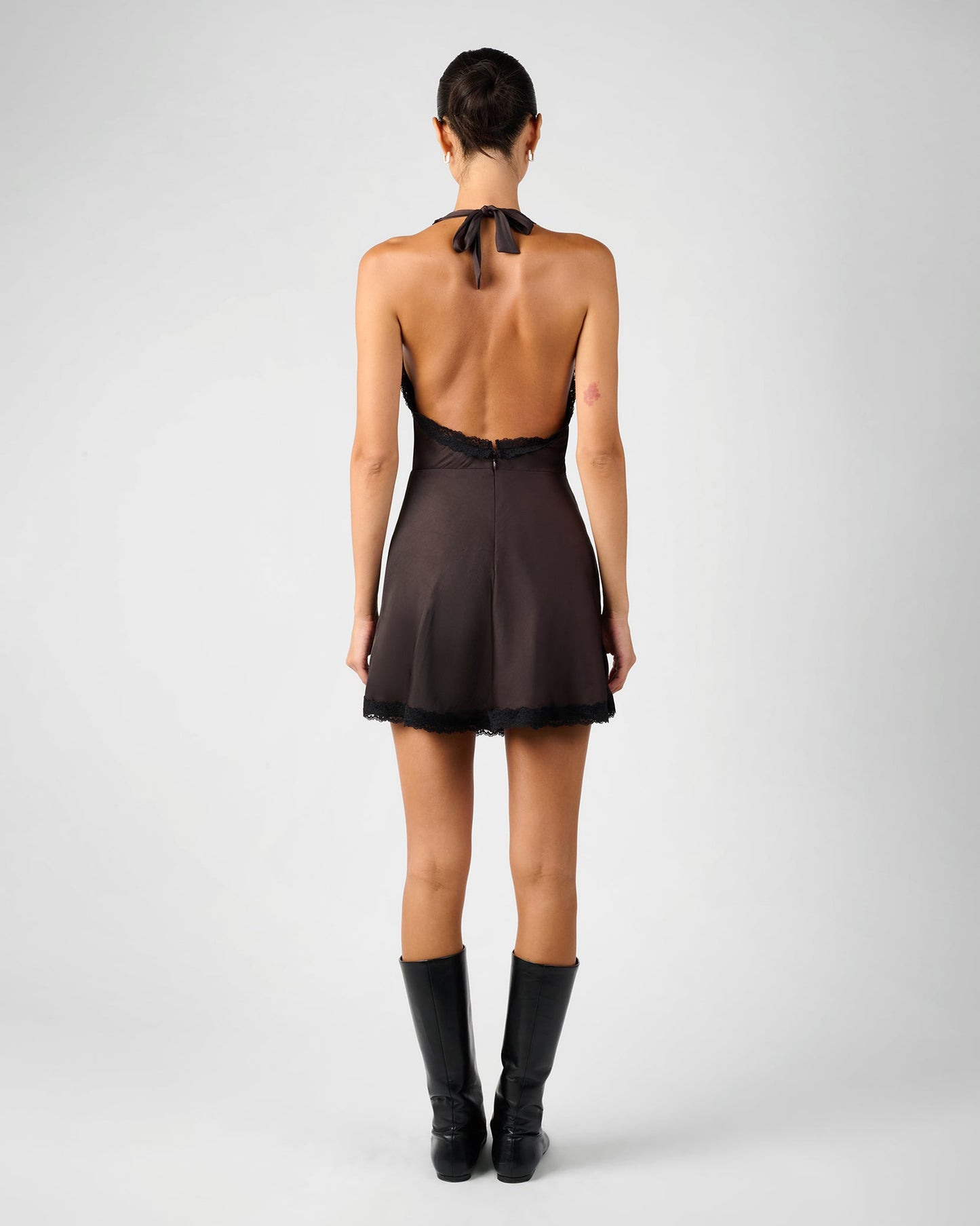 Halter Lace Mini Dress