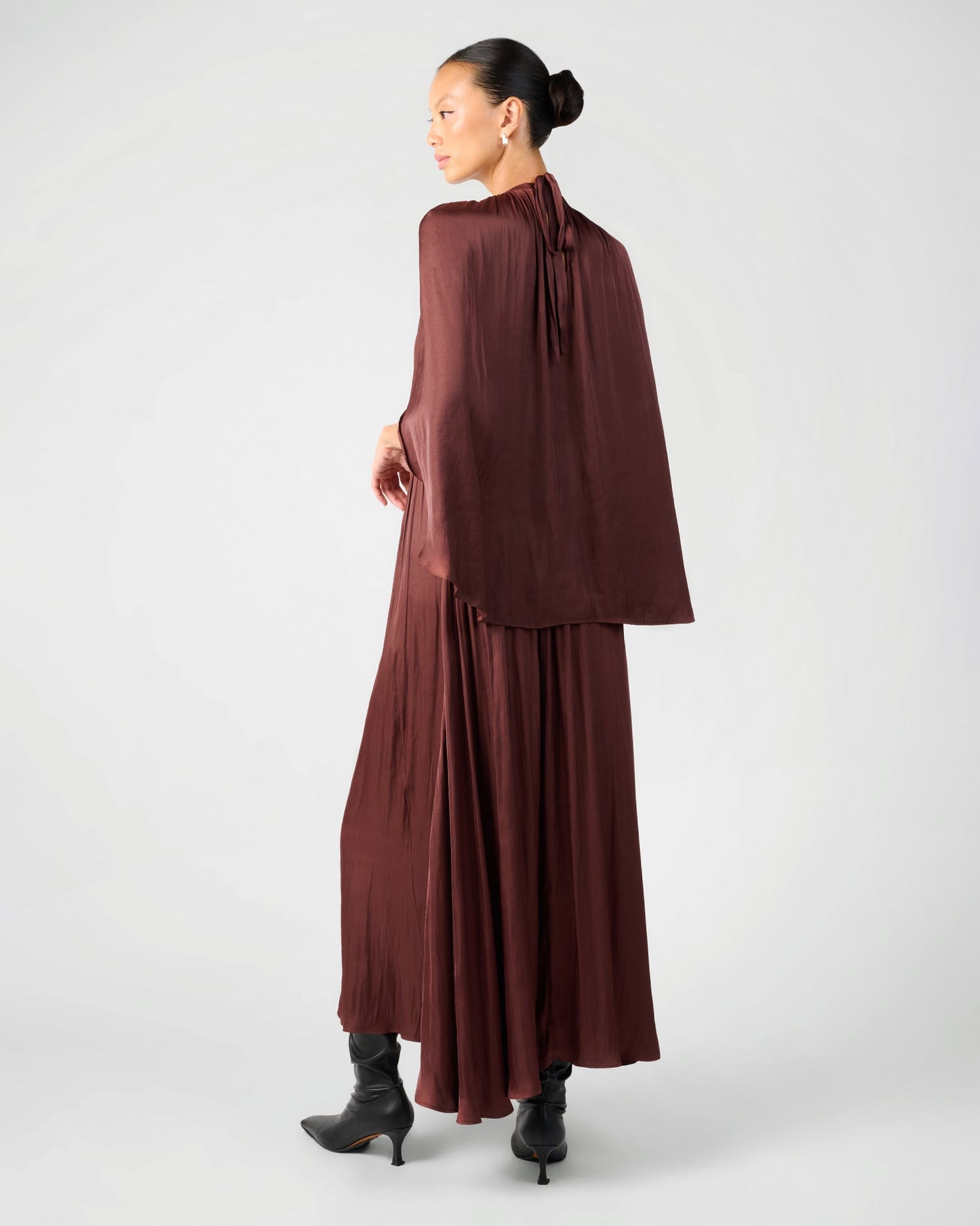 Halter Cape Midi Dress