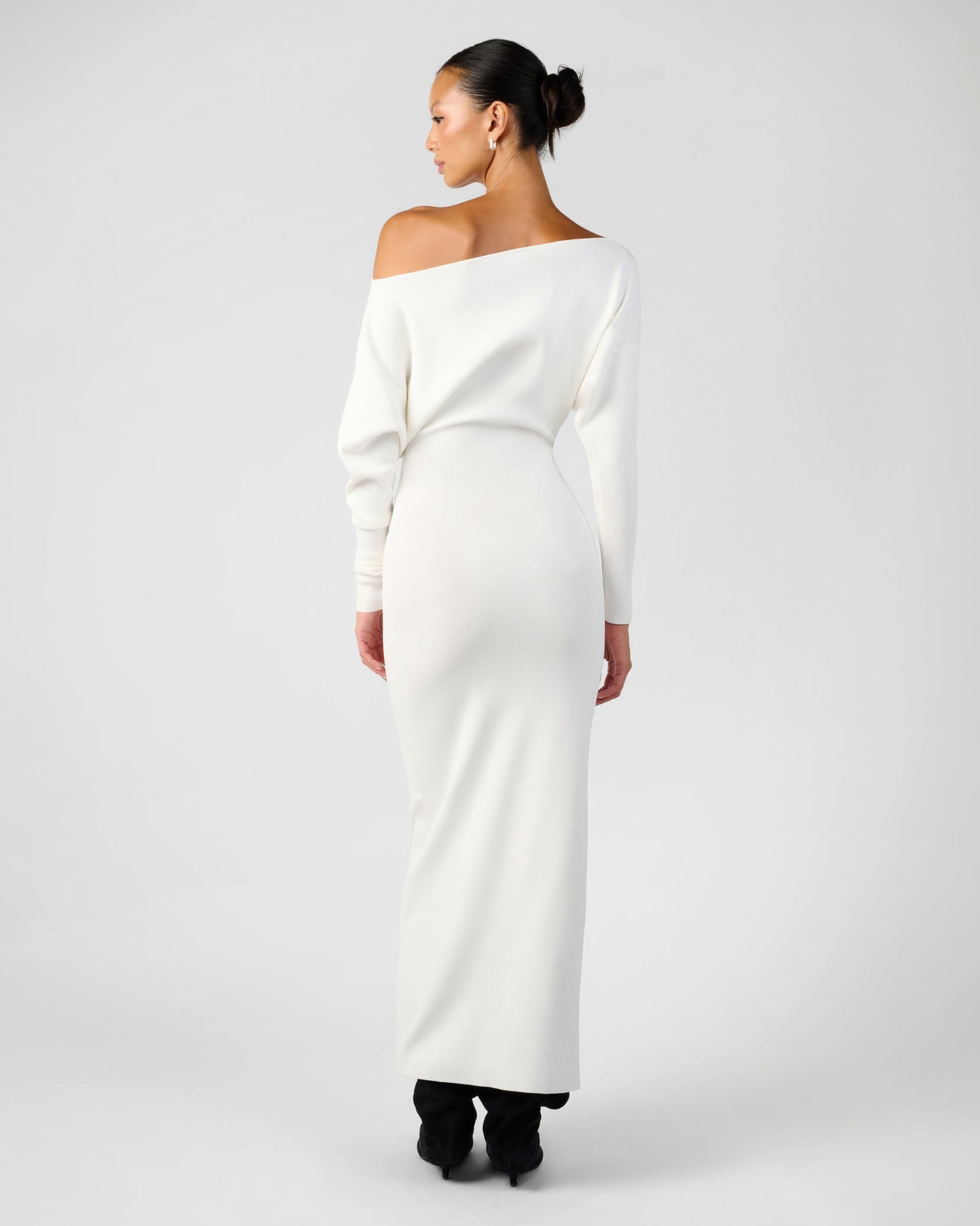 Off Shoulder Sweater Midi Dress