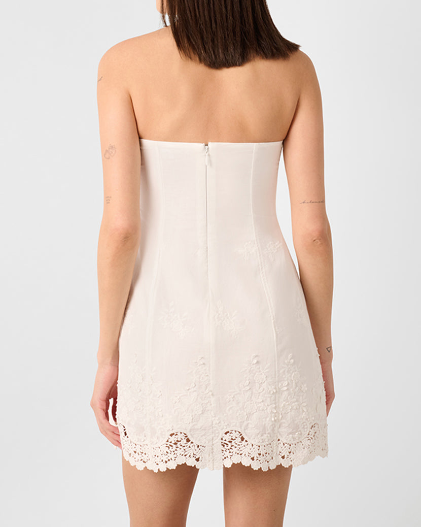 Strapless Peplum Mini Dress