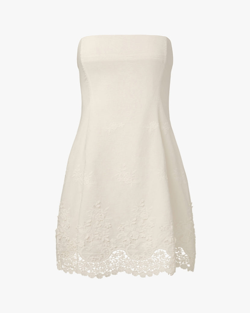 Strapless Peplum Mini Dress