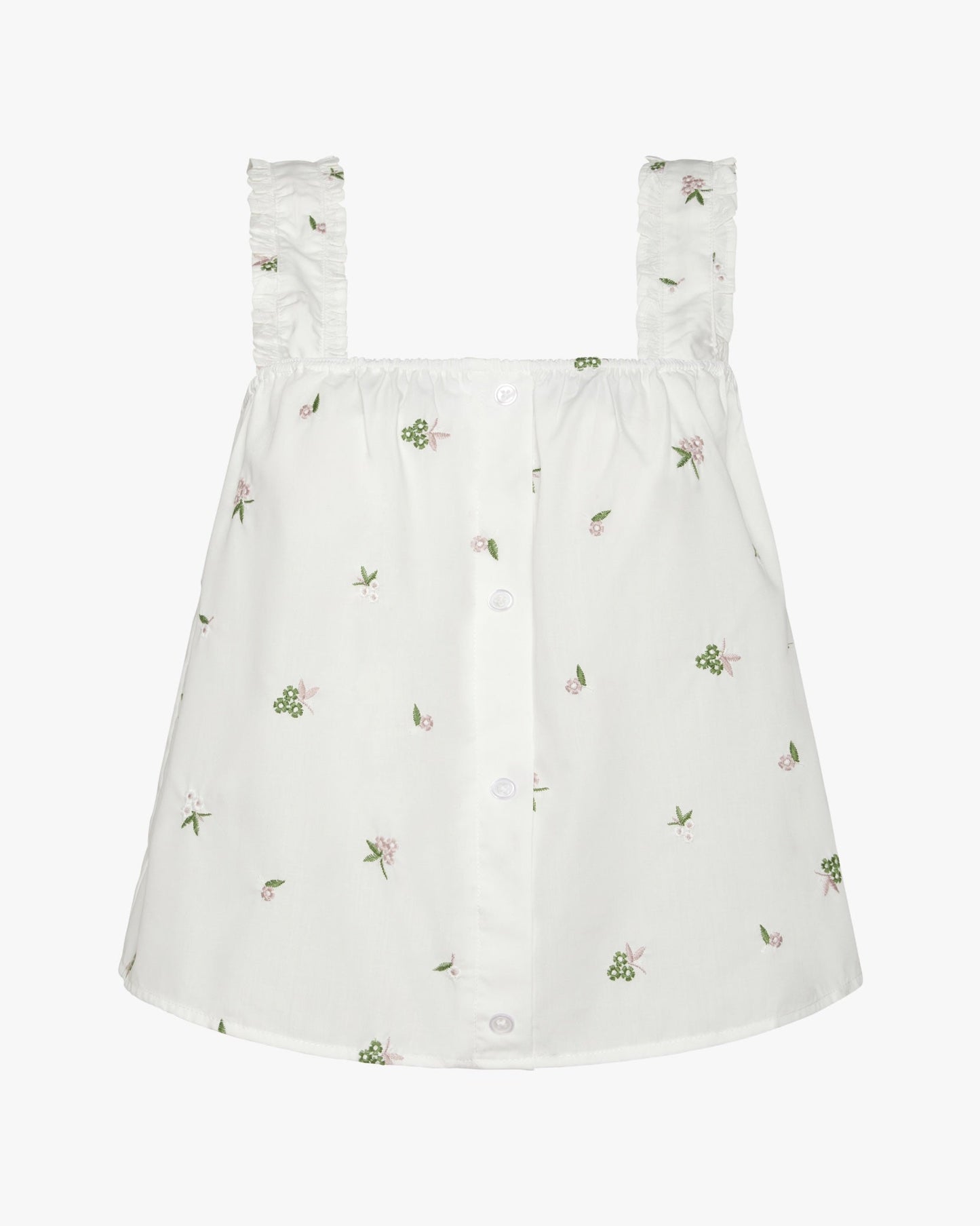Ruffle Button Front Tank Top