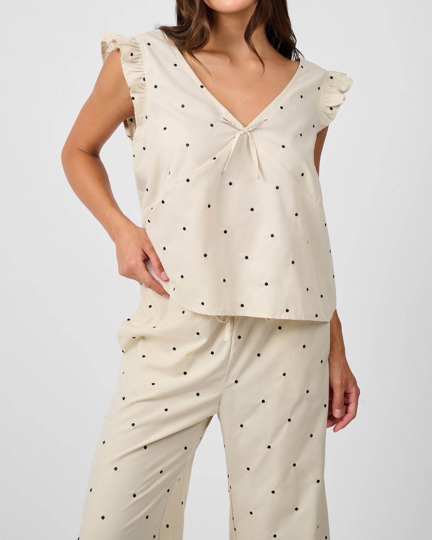 Ruffle Sleeve Boxy Top