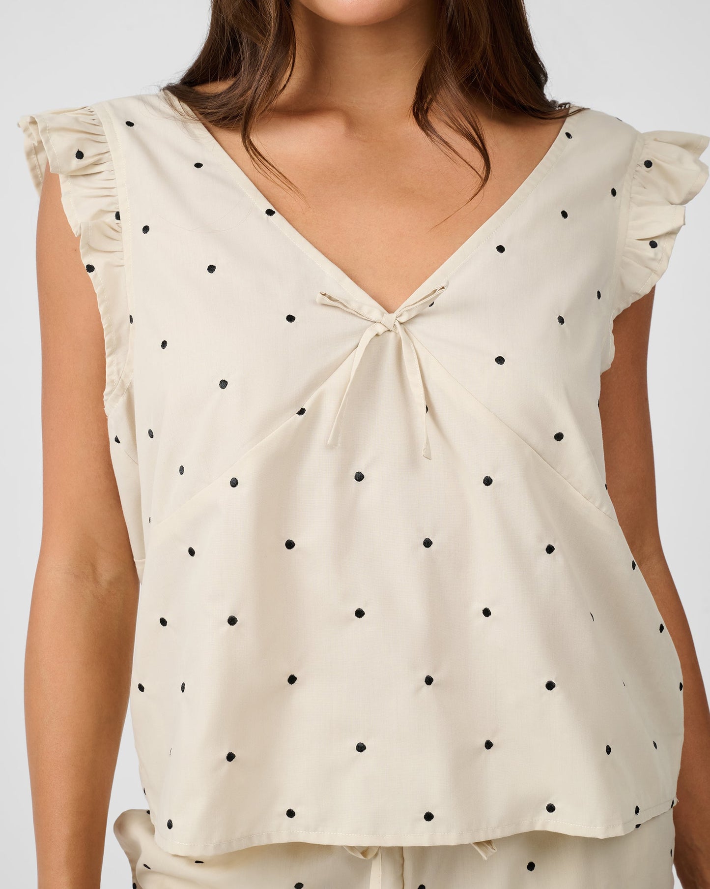 Ruffle Sleeve Boxy Top